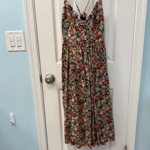 J. Crew Floral Dress with Navy and Multicolor Accents